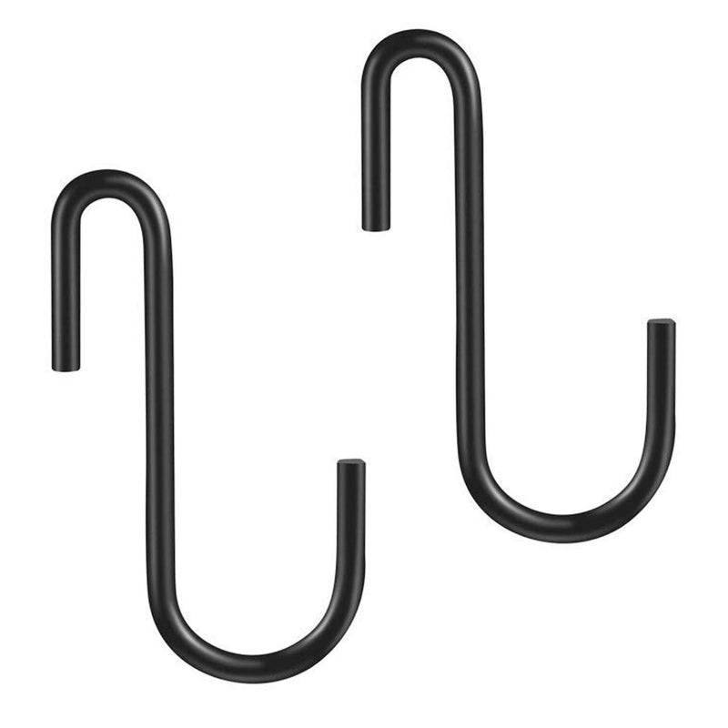 YourGift 10 Pack Heavy Duty S Hooks Black S Shaped Hooks Hanging Hangers Hooks for Kitchen, Bathroom, Bedroom and Office: Pan, Pot, Coat, Bag, Plants(10 Pack/Black/Small) - Image 1